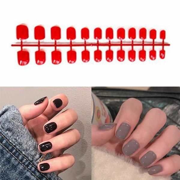 Nail Art Soft Square Short Tip 9-piece Set (W8C6915)