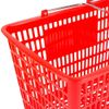 Red Plastic Shopping Basket with Strong Metal Handles