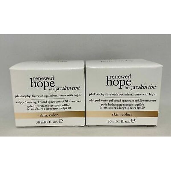2X PHILOSOPHY RENEWED HOPE IN JAR SKIN TINT TINTED MOISTURIZER 4.5 NUDE 1 OZ
