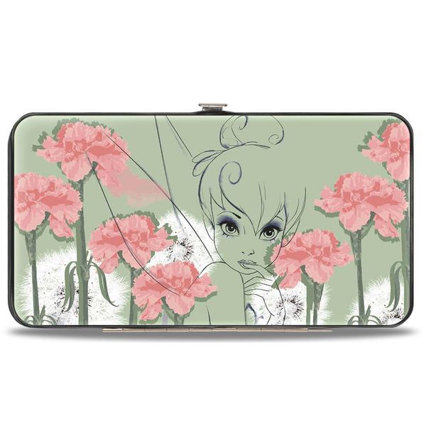 Buckle-Down Women's Wallet, Green/Pink, 7" x 4"