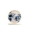 H&h piatto pane indigo in stoneware beige e blu cm 14