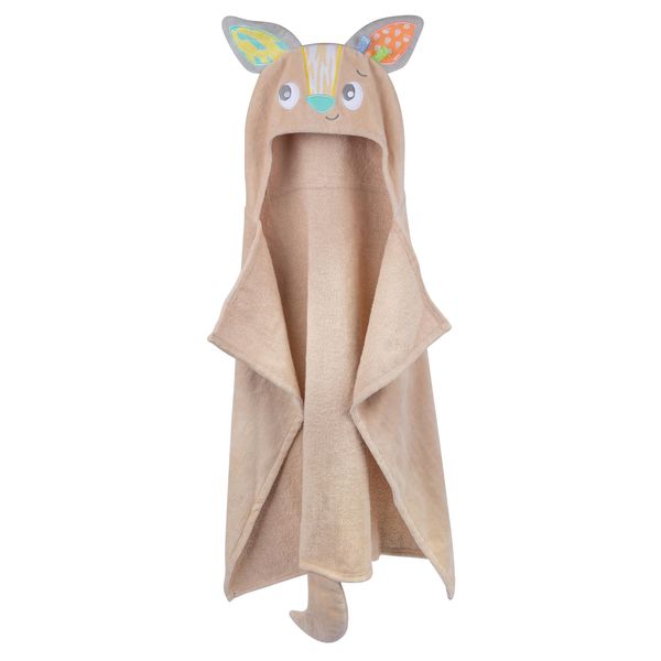 Playgro Fauna Friends Kangaroo Hooded Towel for Kids - Soft and Cozy 100% Cotton Baby Towels with Kangaroo-Inspired Hood - Ideal Baby Bath Towels for Newborns to Toddlers