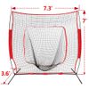 Baseball Softball Teeball 7x7Ft Bow Frame Practice Batting Training Net W Bag