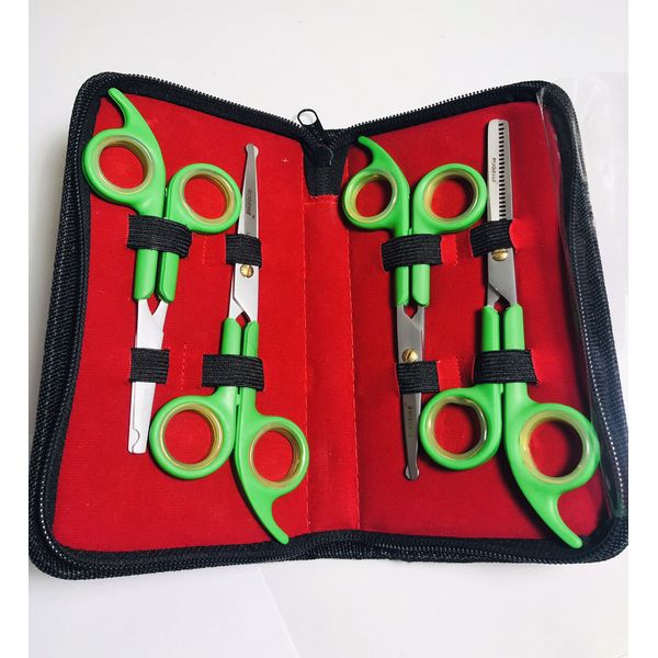 Pet Dog Cat Salon Grooming Scissors Cutting  Thinning Shears 4pcs/set