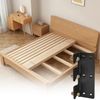 4 PCS Heavy-Duty Bed Rail Support Brackets,Three-Hook Bed Frame Fasteners (Black)