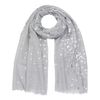 Basic Sense Small Dragonfly Silver Foil Print Scarf, Light Grey