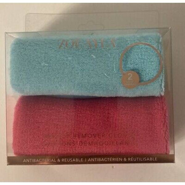 Zoe Ayla Reusable Makeup Remover Cloths Set Of 2 Pack Pink & Teal BNIB SEALED