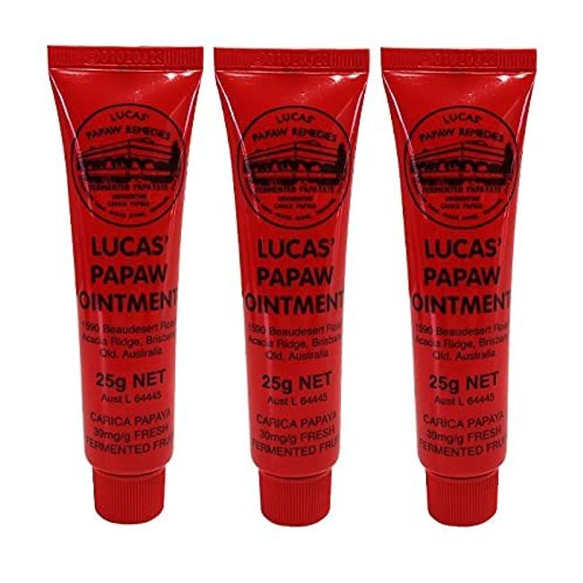 Lucas' Papaw Ointment 0.9 oz (25 g) Tube Moisturizing Cream Formulated with Papaya Natural Ingredients [Parallel Import] (3 Pieces)