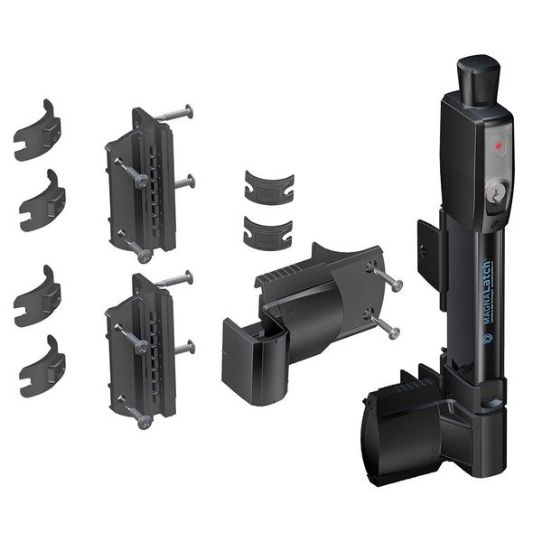 D&D Technologies ML3VPKA+ML3RPK MagnaLatch Vertical Pull for Round Posts, Child & Pet Safety Magnetic Gate Latch