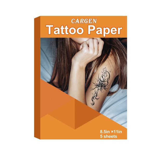 CARGEN Printable Temporary Tattoo Paper Suitable For Inkjet Printers Laser Printers DIY Tattoos Hand-painted Temporary Tattoo Paper-8.5 * 11 inch -5 Sheets