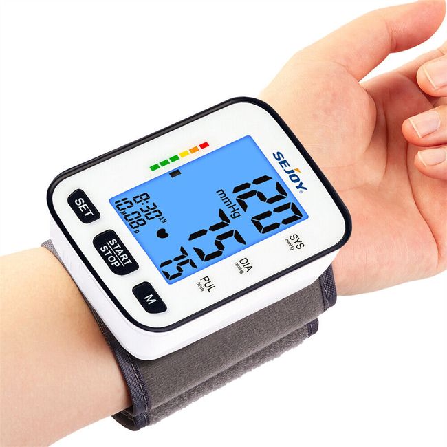 Automatic Wrist Blood Pressure Monitor Digital BP Cuff Pulse Heart Rate Machine