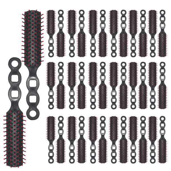 36 Pieces Hair Brushes in Bulk for Curly Wavy Hair Blowing Drying Styling(Black)