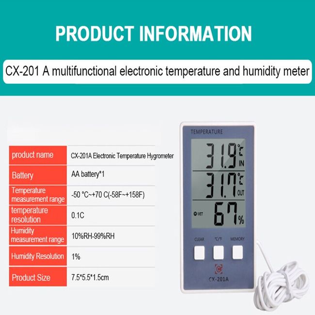 Digital Thermometer Hygrometer Temperature Humidity Meter Monitor
