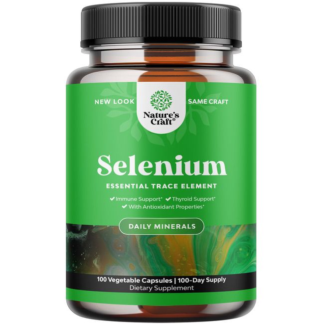 Pure Selenium Thyroid Support Supplement - Selenium 200mcg Antioxidant