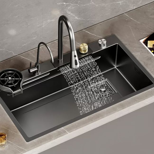 Kitchen Sink 304 Stainless Steel Nano Raindance Waterfall Home