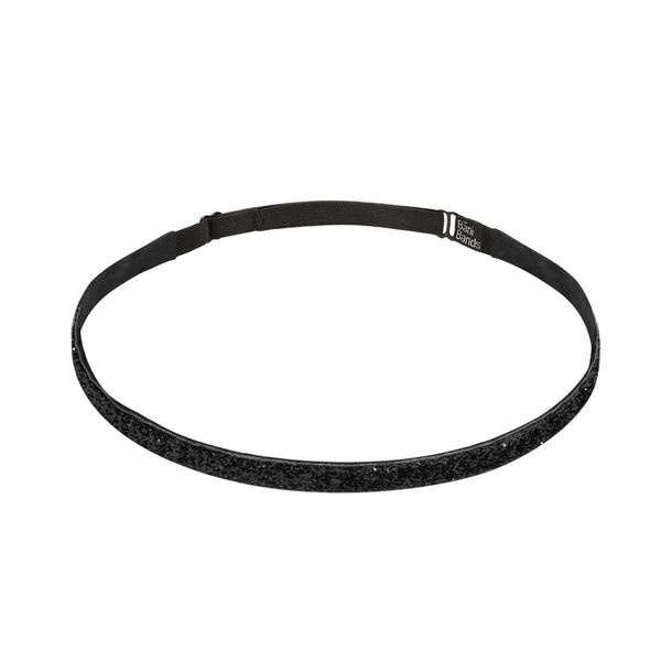 Bani Bands Women's Glitter Skinny Adjustable Headband with Non-Slip Lining (GLITTER-Black)