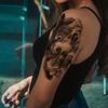 Oottati 2 Sheets Waterproof Fake Forest Compass Wolf Arm Leg Temporary Tattoo