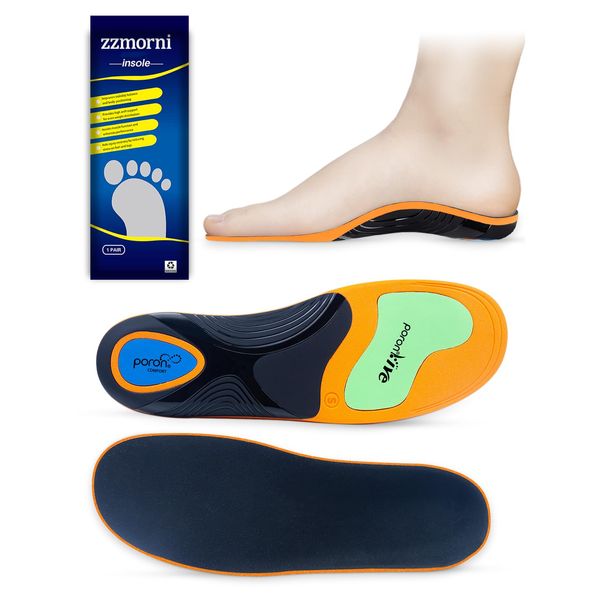 Zzmorni Insole, (Supervised by Physical The, Posture Support), Arch Support, Insole, Shock Absorption, Standing Work, Footbed, Comfortable, Antibacterial, Deodorization, Everyday Use, S 9.4 -