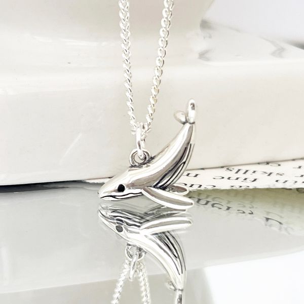 Silver 925 3D Dolphin Couple Friendship Group Lucky Silver Necklace