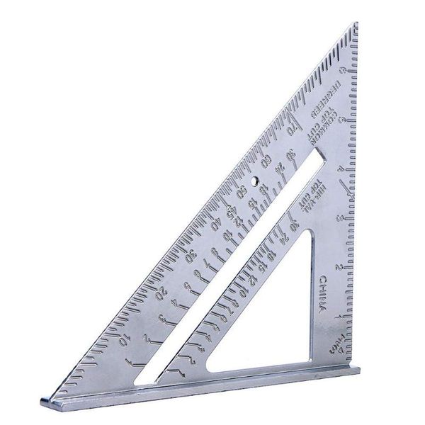 IKAAR Carpentry Square Carpenter Triangle Ruler Metal Ruler Speed Square Engineers Square Woodworking Tools 7inch Aluminum 90 Degree 45 degree Square Triangle Ruler