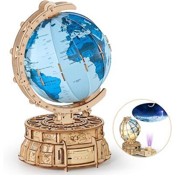 3D Wooden Puzzles for Adults with USB Rechargeable Light Up Ball Music Box LED W