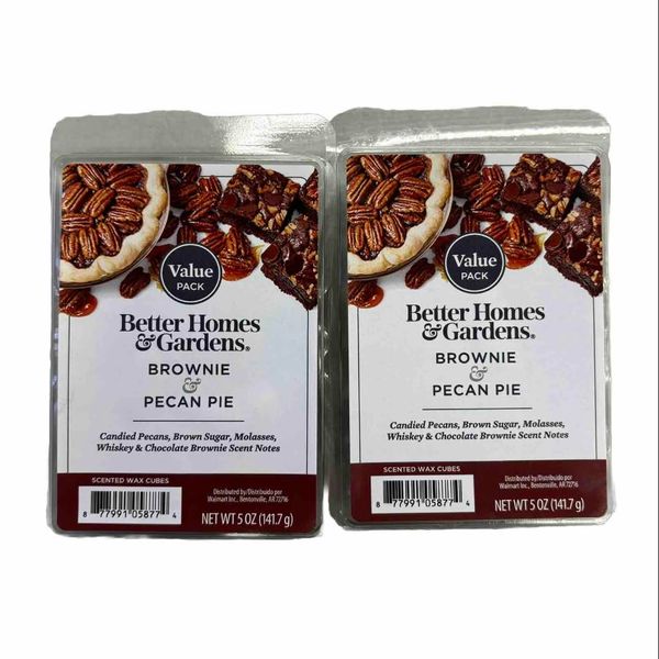 Better Homes & Garden Brownie Pecan Pie Scented Wax Melts, 5 oz Pack of 2, BHG5oz2pk