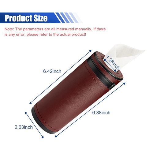 LAINLOY Car Tissues Holder, Multifunctional Tissue Cylinder Boxes, Car Tissues Canned, Travel Tissue Tubes, Car Box Container Fit for Car Cup Holder Home Bathroom Office (Wine Red)