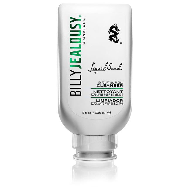 Billy Jealousy LiquidSand Exfoliating Face Cleanser for All Skin Types, Mens Face Wash for Daily Exfoliation of Dead Skin Cells & Grime, Cleans, Softens & Nourishes Skin, 33.8 Fl Oz