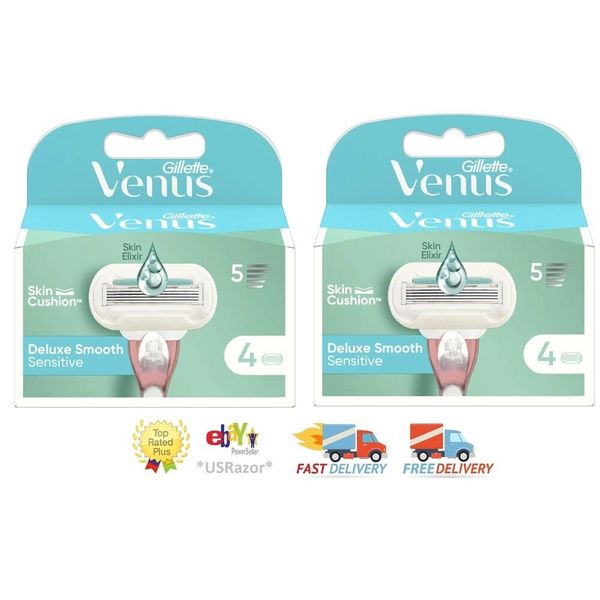 8 Gillette Venus Embrace sensitive Razor Blades Refills Cartridges Extra Smooth