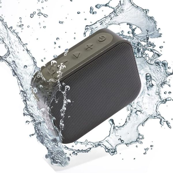 Iris Ohyama BTS-112-HGY Speaker, Bluetooth 5.3, Waterproof, IPX5 Waterproof Standard, Small, Waterproof, 2 Devices Simultaneous Pairing, 12 Hours of Continuous Playback, USB, Wireless, Compact,