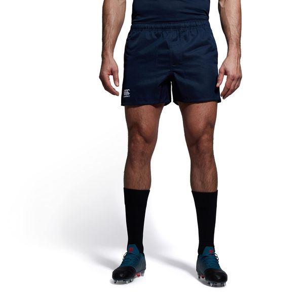 Canterbury Men's Professional Polyester Shorts | Rugby Short | Internal Drawstring & Pockets | Gym/Training Short, Navy, S