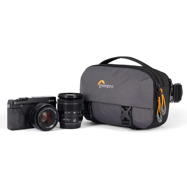 Lowepro Trekker Lite HP 100, Compact Camera Backpack with Tablet Pocket, Camera Bag for Crop-Sensor Mirrorless, Ultracinch Compression System, Grey