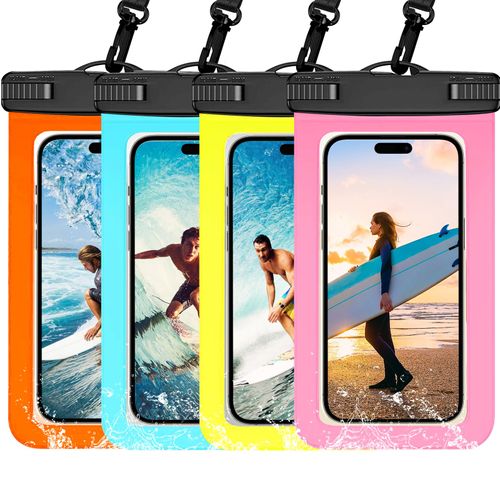 4 Pack Waterproof Phone Pouch IPX8 Universal Waterproof Case Dry Bag Phone Protector for iPhone 15 14 13 12 11 Pro Max Plus XS XR X 8 Galaxy S23 S22 S21 S20 Pixel Up to 7.5"(Multicolor 4)