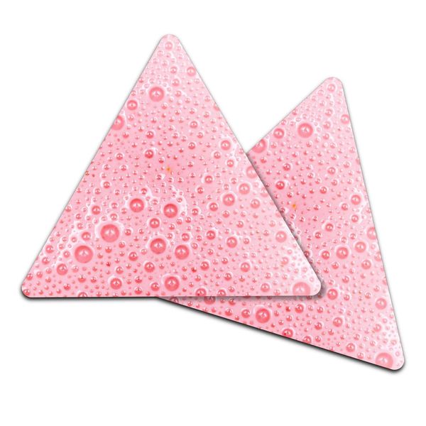 2 x Triangle Coasters - Strawberry Milkshake Texture Cafe Cork Backed MDF Glossy Tea Coffee Accessory #52159