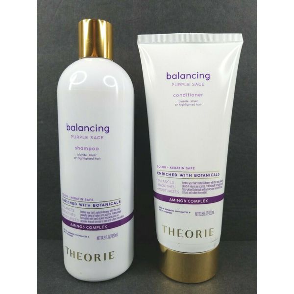 Theorie Balancing Purple Sage Shampoo & Conditioner Set Color Keratin Safe NEW