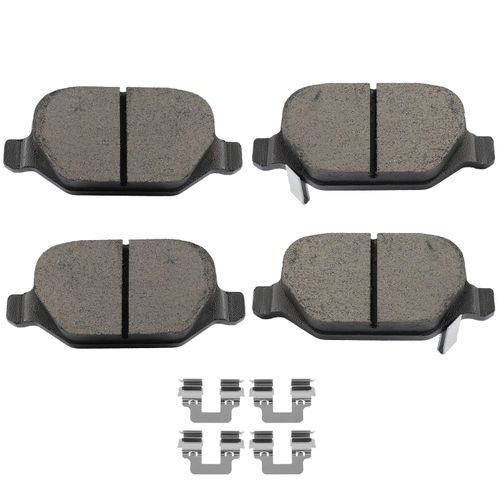 SCITOO D1569 Rear Ceramic Brake Pads Sets w/Hardware Replacement For Fiat For 500 2012-2019