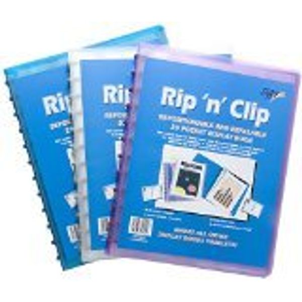 5 X Tiger A4 rip n clip 20 pockets display book x 1 single