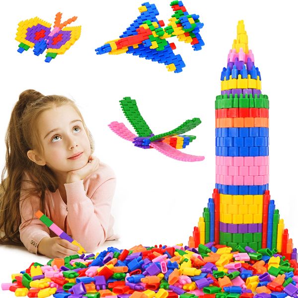 TOMYOU Kids 600pcs Set Building Blocks Construction Toy - Learning Playset STEM Toy Set Educational Kit Child Branin Development Preschool Kindergarten Toy