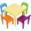 Table & 4 Chairs Set Toddler Plastic Sturdy Desk Kids Art Reading Table Set