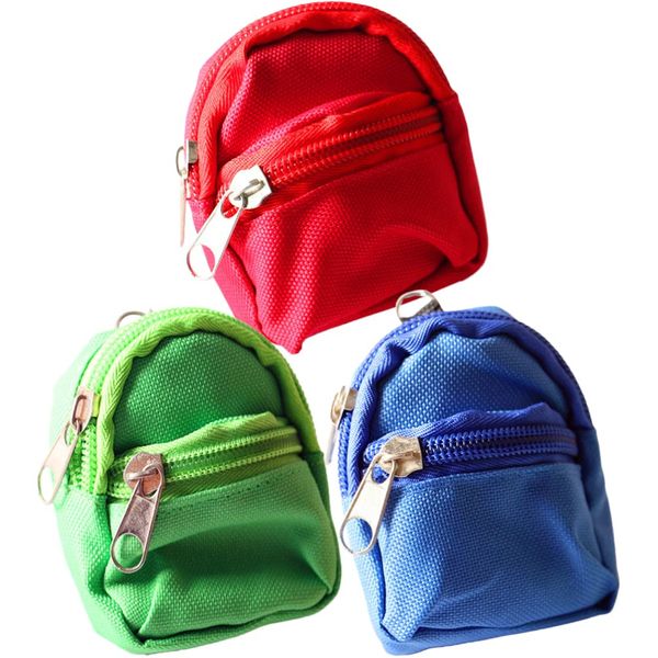 NUOBESTY 3pcs Mini Doll Backpack Mini House Backpack Mini Zipper Backpack School Bags Doll Accessories Miniatures Doll School Bags Toy Photography Props