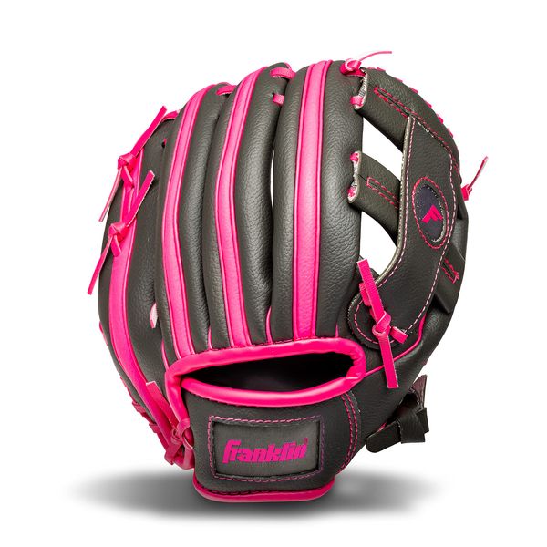 Franklin Sports Kids Baseball Gloves - RTP Child's Tball Glove - Boys + Girls Teeball Mitt Set - Kids + Toddler - Right Hand Throw - 9.5" - Pink