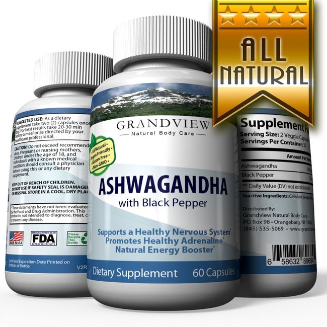 Ashwagandha w/ Black Pepper - Grandview Natural Body Care