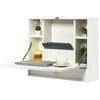 Wall Mounted Folding Laptop Desk Hideaway Organizer Storage Space Saver White