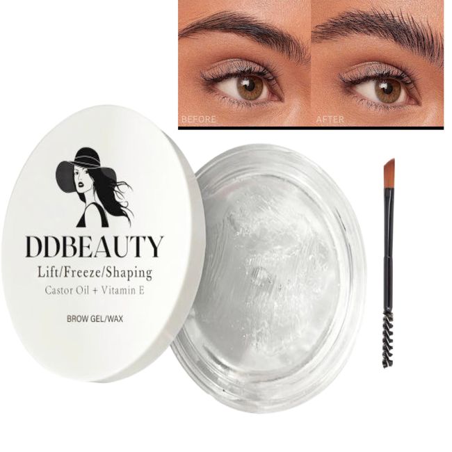 DDBEAUTY Brow Gel/Wax, For Lift, Freeze, Shaping, Lamination, Mineral Based with Vitamin E, Castor Oil, Aloe Vera, Vegan, Cruelty-Free.