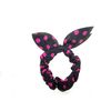 Polka Dot Bow Hair Scrunchie (Black Pink)