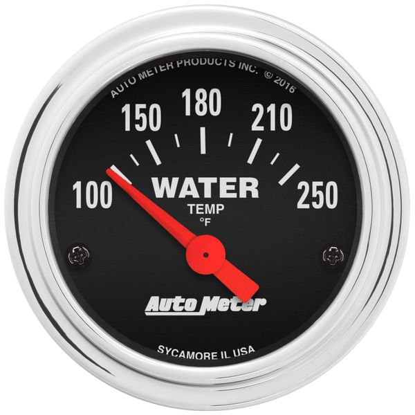 Auto Meter 2532 Traditional Chrome Electric Water Temperature Gauge