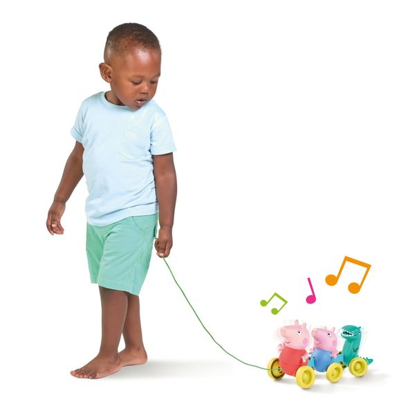 Toomies Peppa Pig Pull Along Toy - Peppa Pig Toys with Music and Wheels - Baby and Toddler Push Toys with Wibble Wobble Action - Walking Toys Ages 18 Months and Up