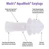 Mack's AquaBlock Swimming Earplugs, 2 Pair - Comfortable, Waterproof, Reusable Silicone Ear Plugs for Swimming, Snorkeling, Showering, Surfing and Bathing (Clear)