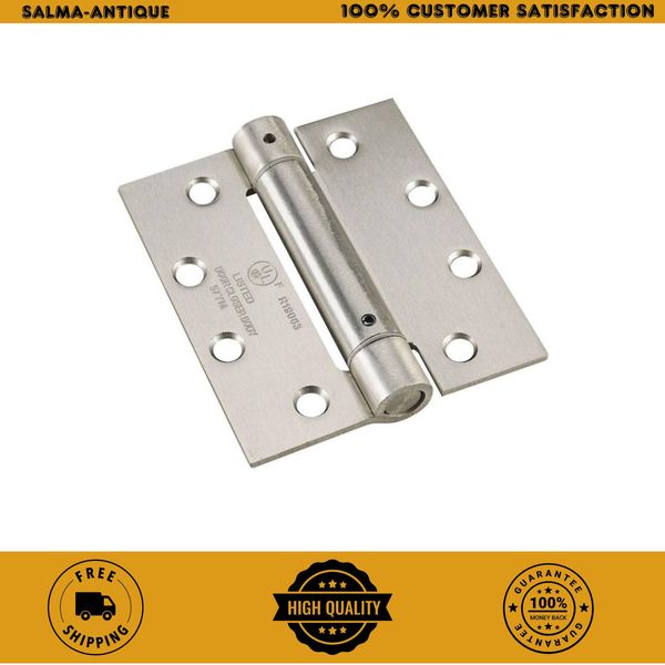 Self Closing Door Hinges, 2 Pack, Brushed Nickel - 4x4 Inch