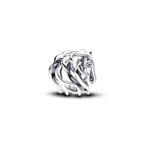 PANDORA Moments 794430C01 Horse Open Charm Sterling Silver with Zirconia Compatible Moments